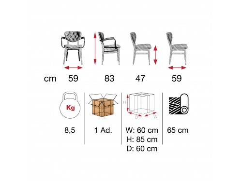 LİON KOLLU DİKİŞLİ CAPITONE / LON 06